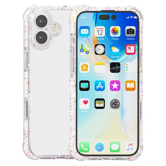 For iPhone 16 Plus Case Reinforced Corner TPU+TPE+Acrylic Clear Phone Cover