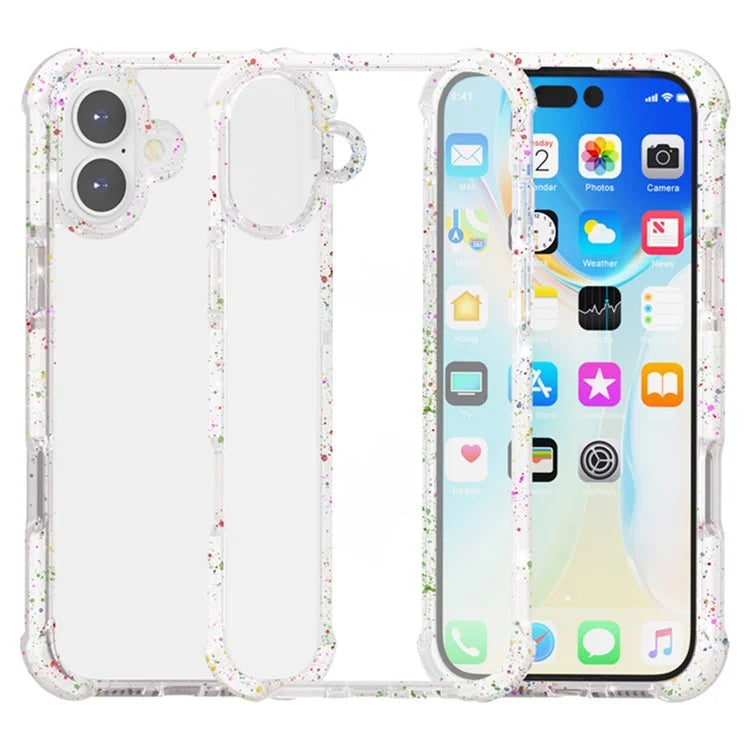 For iPhone 16 Plus Case Reinforced Corner TPU+TPE+Acrylic Clear Phone Cover