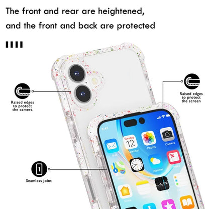 For iPhone 16 Plus Case Reinforced Corner TPU+TPE+Acrylic Clear Phone Cover