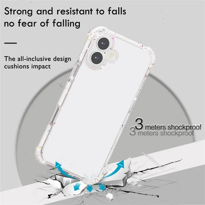 For iPhone 16 Plus Case Reinforced Corner TPU+TPE+Acrylic Clear Phone Cover