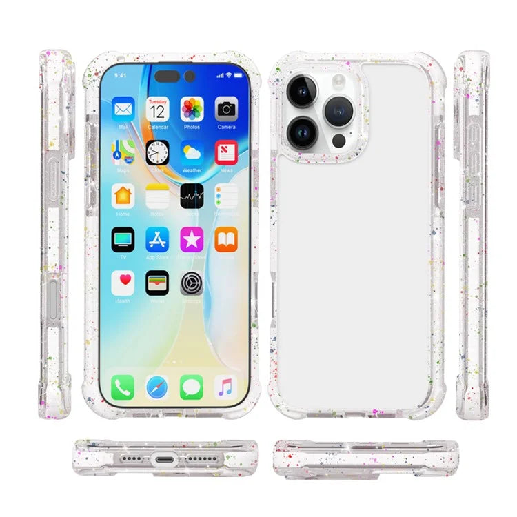 For iPhone 16 Pro Case Reinforced Corner TPU+TPE+Acrylic Clear Phone Cover