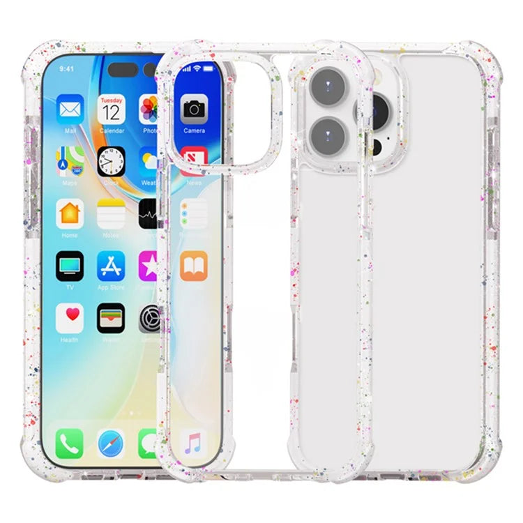 For iPhone 16 Pro Max Case Reinforced Corner TPU+TPE+Acrylic Clear Phone Cover