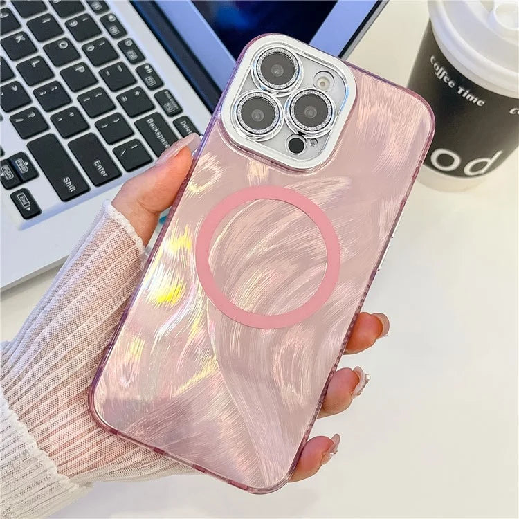 For iPhone 16 Pro Max Case Compatible with MagSafe IMD Design PC+TPU Phone Cover with Glass Lens Film