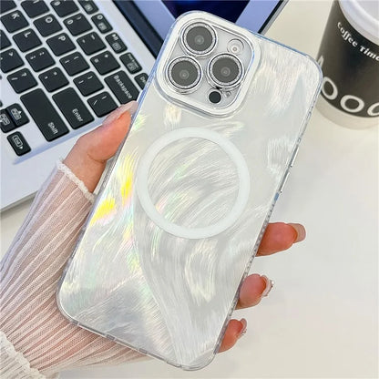 For iPhone 16 Pro Max Case Compatible with MagSafe IMD Design PC+TPU Phone Cover with Glass Lens Film