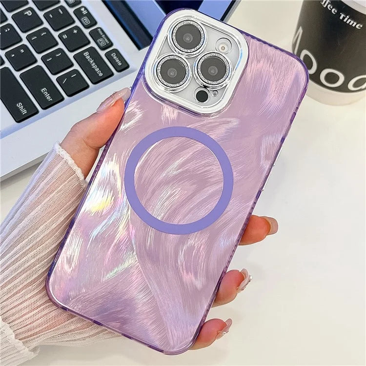 For iPhone 16 Pro Max Case Compatible with MagSafe IMD Design PC+TPU Phone Cover with Glass Lens Film