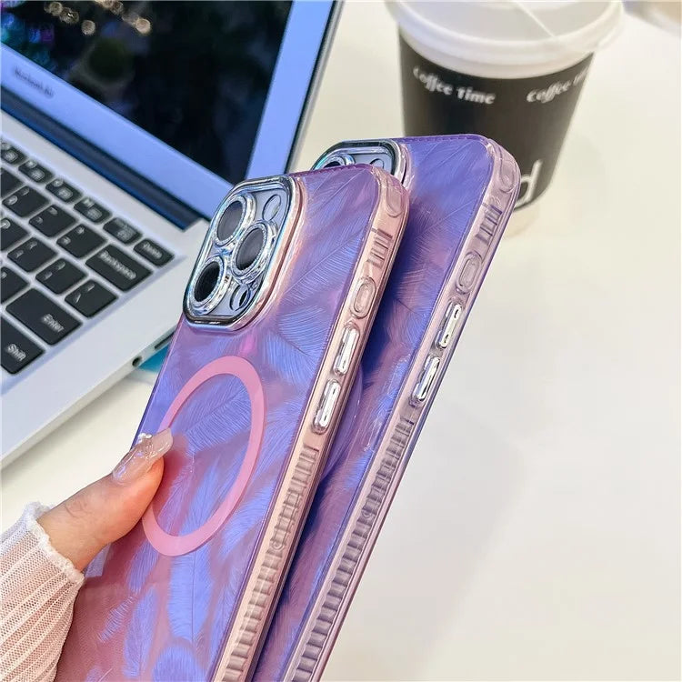 For iPhone 16 Pro Max Case Compatible with MagSafe IMD Design PC+TPU Phone Cover with Glass Lens Film