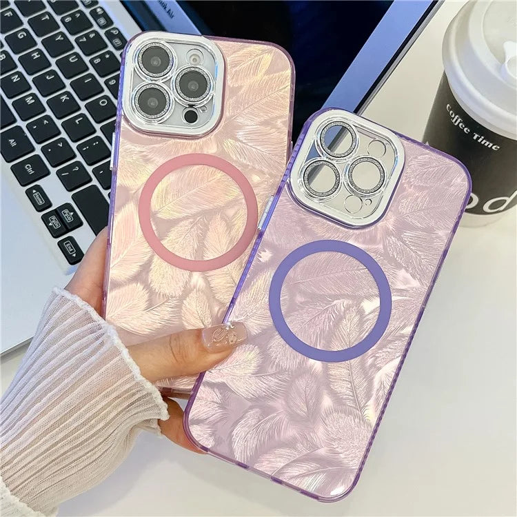 For iPhone 16 Pro Max Case Compatible with MagSafe IMD Design PC+TPU Phone Cover with Glass Lens Film