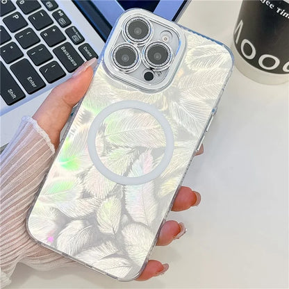 For iPhone 16 Pro Max Case Compatible with MagSafe IMD Design PC+TPU Phone Cover with Glass Lens Film