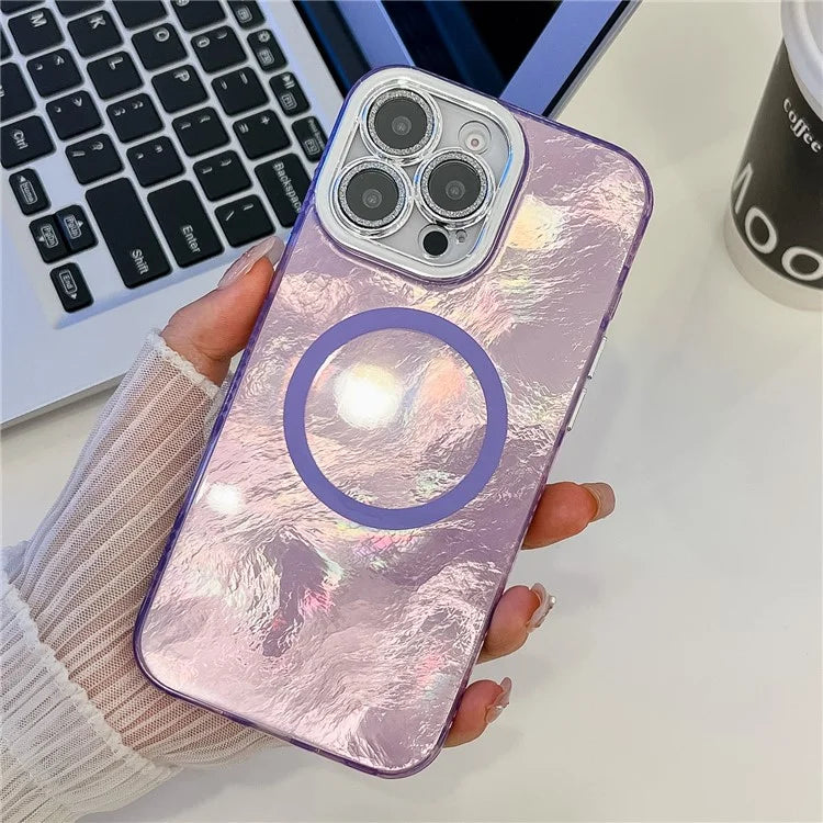 For iPhone 16 Pro Max Case Compatible with MagSafe IMD Design PC+TPU Phone Cover with Glass Lens Film