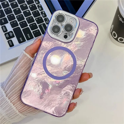 For iPhone 16 Pro Max Case Compatible with MagSafe IMD Design PC+TPU Phone Cover with Glass Lens Film