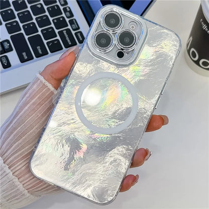 For iPhone 16 Pro Max Case Compatible with MagSafe IMD Design PC+TPU Phone Cover with Glass Lens Film