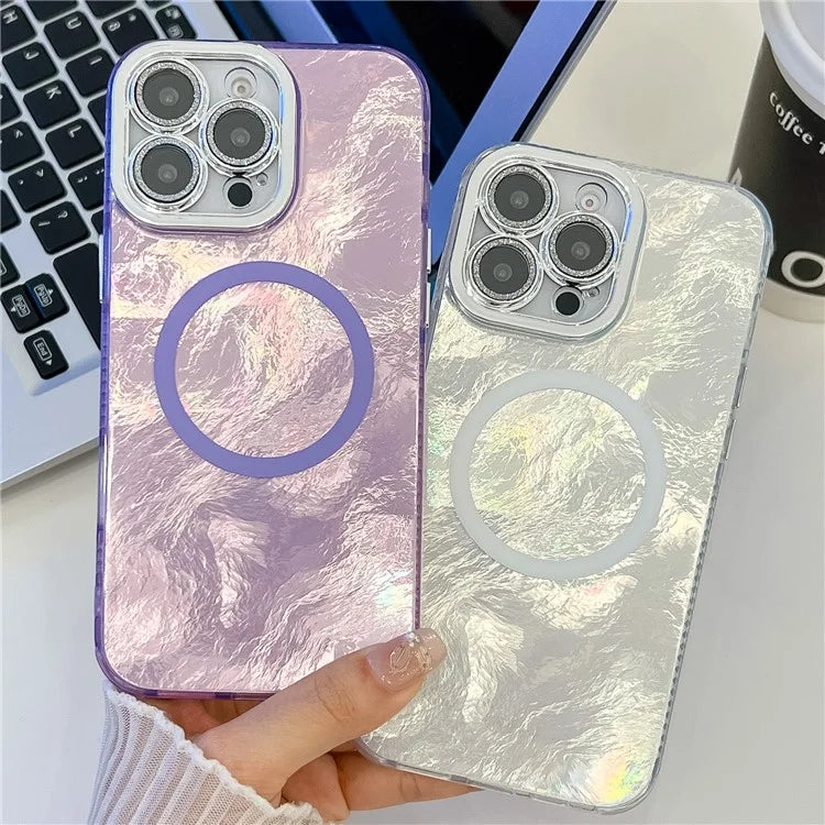 For iPhone 16 Pro Max Case Compatible with MagSafe IMD Design PC+TPU Phone Cover with Glass Lens Film