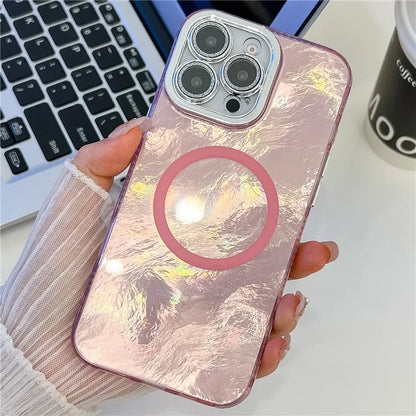For iPhone 16 Pro Max Case Compatible with MagSafe IMD Design PC+TPU Phone Cover with Glass Lens Film
