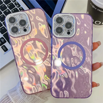 For iPhone 16 Pro Max Case Compatible with MagSafe IMD Design PC+TPU Phone Cover with Glass Lens Film