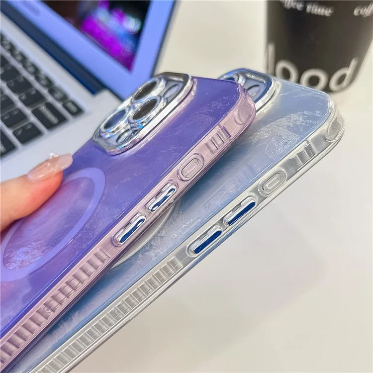 For iPhone 16 Pro Max Case Compatible with MagSafe IMD Design PC+TPU Phone Cover with Glass Lens Film