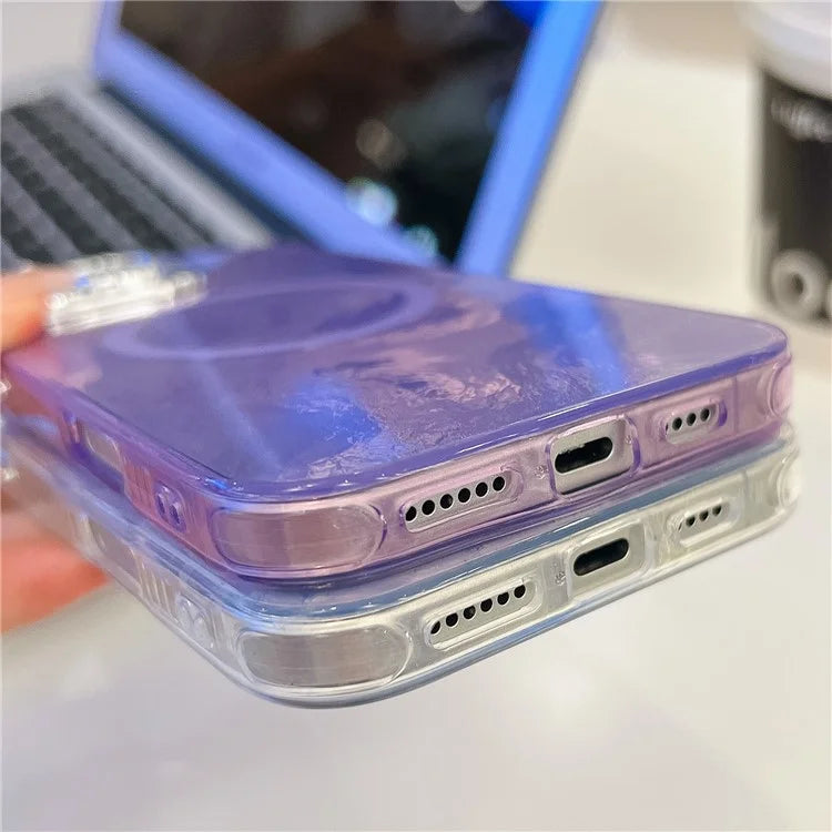For iPhone 16 Pro Max Case Compatible with MagSafe IMD Design PC+TPU Phone Cover with Glass Lens Film