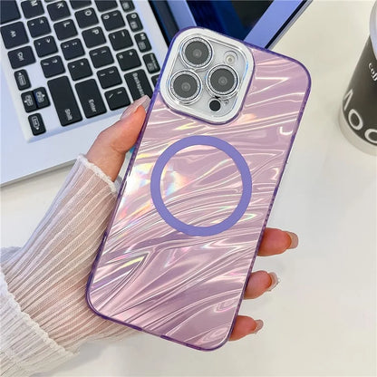 For iPhone 16 Pro Max Case Compatible with MagSafe IMD Design PC+TPU Phone Cover with Glass Lens Film