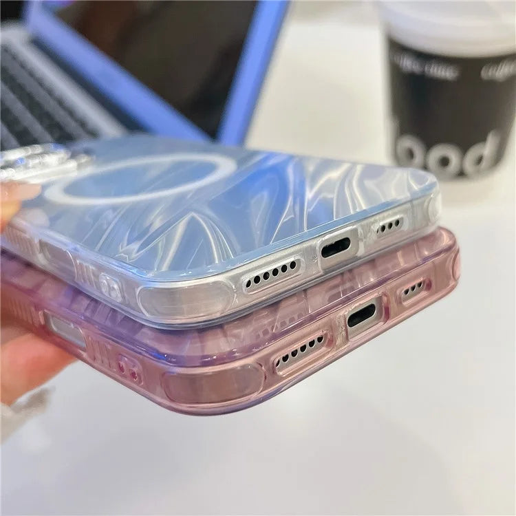 For iPhone 16 Pro Max Case Compatible with MagSafe IMD Design PC+TPU Phone Cover with Glass Lens Film