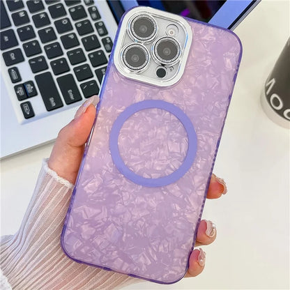 For iPhone 16 Pro Max Case Compatible with MagSafe IMD Design PC+TPU Phone Cover with Glass Lens Film