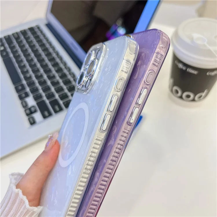 For iPhone 16 Pro Max Case Compatible with MagSafe IMD Design PC+TPU Phone Cover with Glass Lens Film