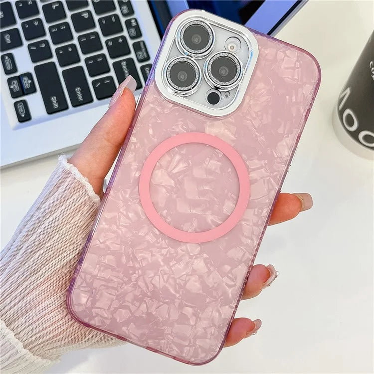 For iPhone 16 Pro Max Case Compatible with MagSafe IMD Design PC+TPU Phone Cover with Glass Lens Film