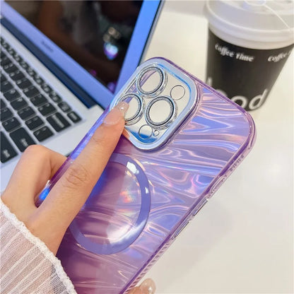 For iPhone 16 Pro Max Case Compatible with MagSafe IMD Design PC+TPU Phone Cover with Glass Lens Film