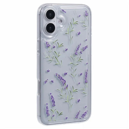 For iPhone 16 Case TPU Flower Printing Pattern Air Cushion Design Protective Cover