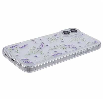 For iPhone 16 Case TPU Flower Printing Pattern Air Cushion Design Protective Cover