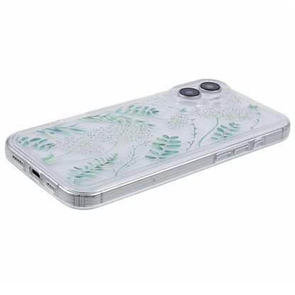 For iPhone 16 Case TPU Flower Printing Pattern Air Cushion Design Protective Cover