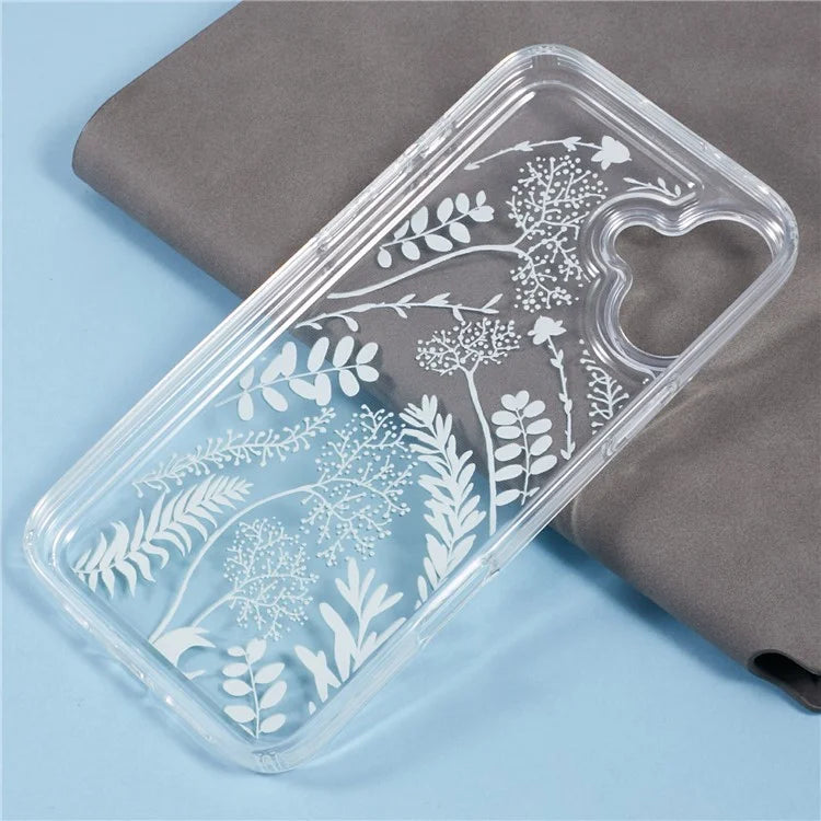 For iPhone 16 Case TPU Flower Printing Pattern Air Cushion Design Protective Cover