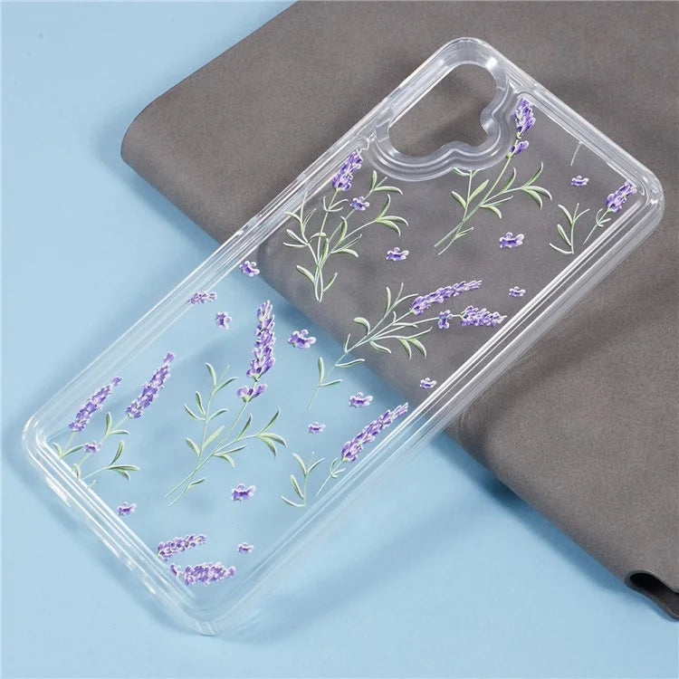 For Samsung Galaxy A06 Case TPU Flower Printing Pattern Air Cushion Design Protective Cover