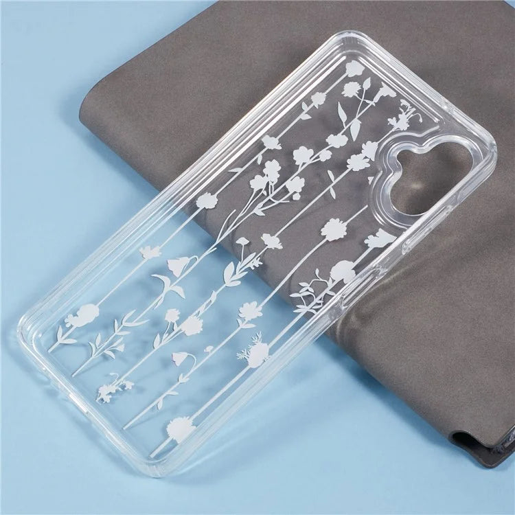 For Samsung Galaxy A06 Case TPU Flower Printing Pattern Air Cushion Design Protective Cover