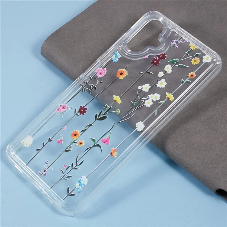 For Samsung Galaxy A06 Case TPU Flower Printing Pattern Air Cushion Design Protective Cover