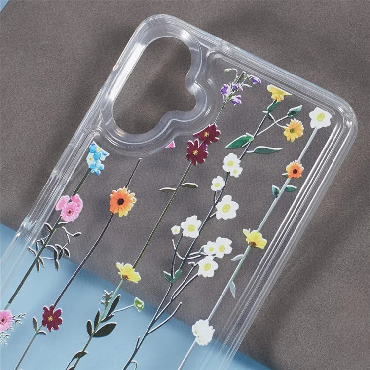 For Samsung Galaxy A06 Case TPU Flower Printing Pattern Air Cushion Design Protective Cover