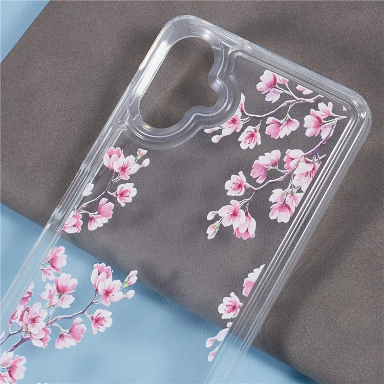 For Samsung Galaxy A06 Case TPU Flower Printing Pattern Air Cushion Design Protective Cover