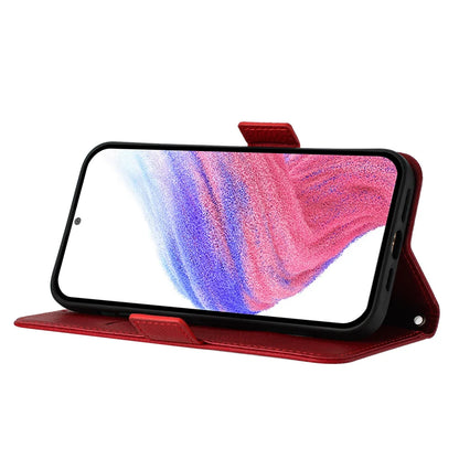 For Samsung Galaxy A16 5G Case Rose Imprinted RFID Blocking Leather Phone Cover with Strap