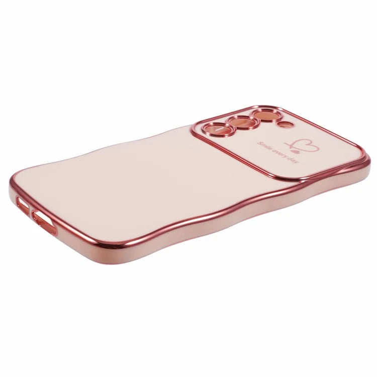 For Samsung Galaxy S23 Case Love Hearts TPU Phone Cover Curly Wave Frame Large Window