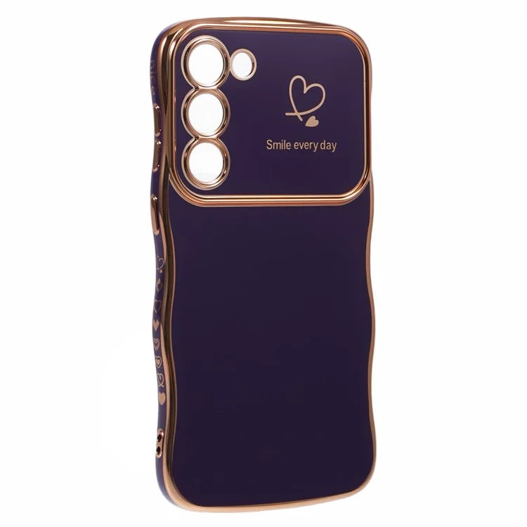 For Samsung Galaxy S23 Case Love Hearts TPU Phone Cover Curly Wave Frame Large Window