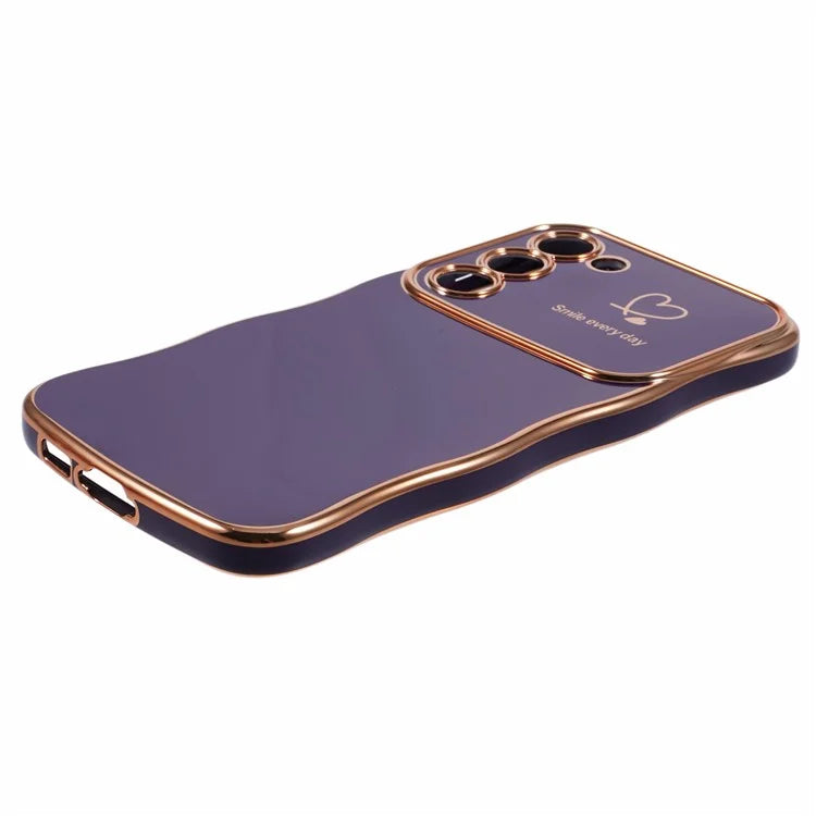 For Samsung Galaxy S23 Case Love Hearts TPU Phone Cover Curly Wave Frame Large Window