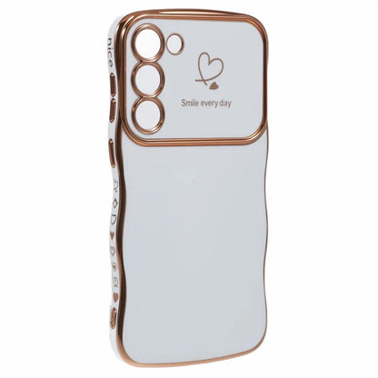 For Samsung Galaxy S23 Case Love Hearts TPU Phone Cover Curly Wave Frame Large Window