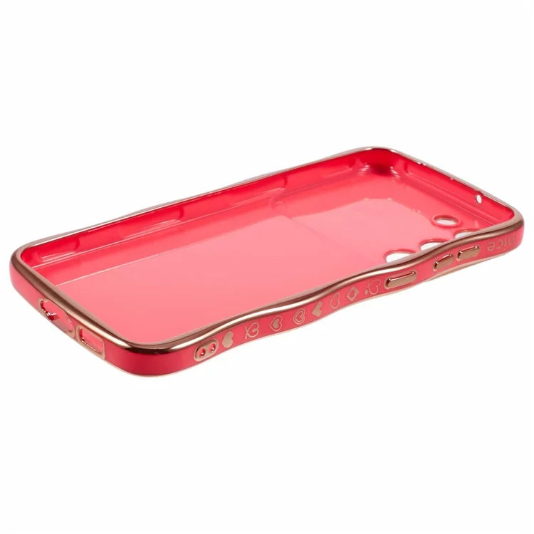 For Samsung Galaxy S23 Case Love Hearts TPU Phone Cover Curly Wave Frame Large Window