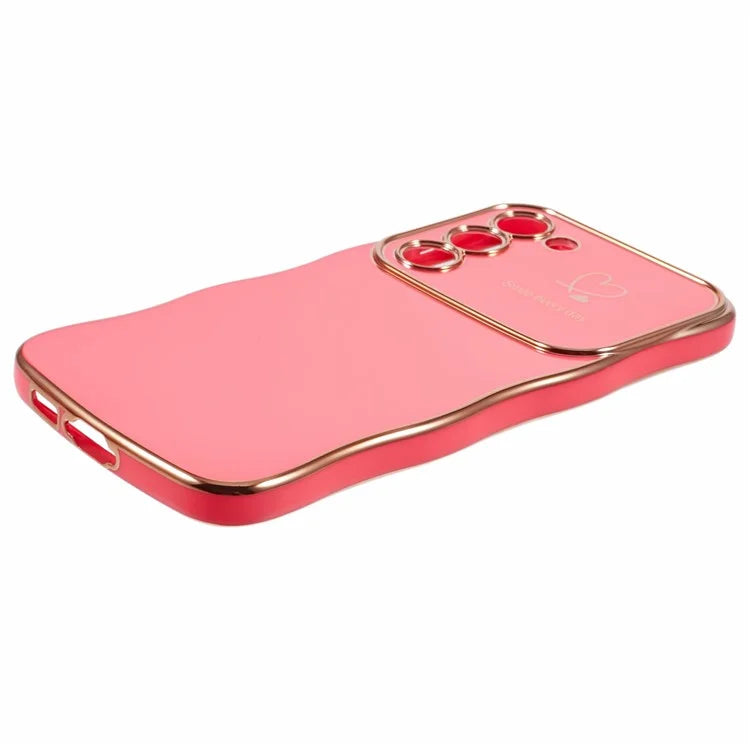 For Samsung Galaxy S23 Case Love Hearts TPU Phone Cover Curly Wave Frame Large Window