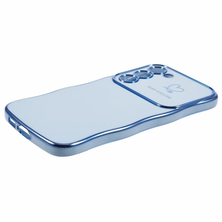 For Samsung Galaxy S23 Case Love Hearts TPU Phone Cover Curly Wave Frame Large Window