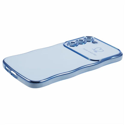 For Samsung Galaxy S23 Case Love Hearts TPU Phone Cover Curly Wave Frame Large Window