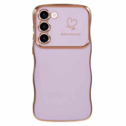 For Samsung Galaxy S23 Case Love Hearts TPU Phone Cover Curly Wave Frame Large Window