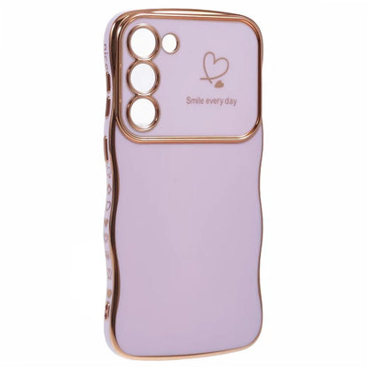 For Samsung Galaxy S23 Case Love Hearts TPU Phone Cover Curly Wave Frame Large Window
