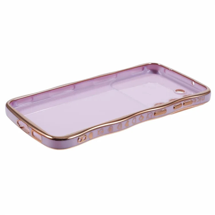 For Samsung Galaxy S23 Case Love Hearts TPU Phone Cover Curly Wave Frame Large Window