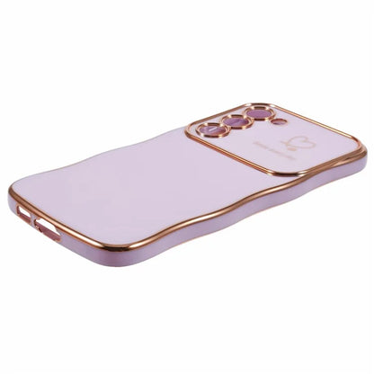 For Samsung Galaxy S23 Case Love Hearts TPU Phone Cover Curly Wave Frame Large Window