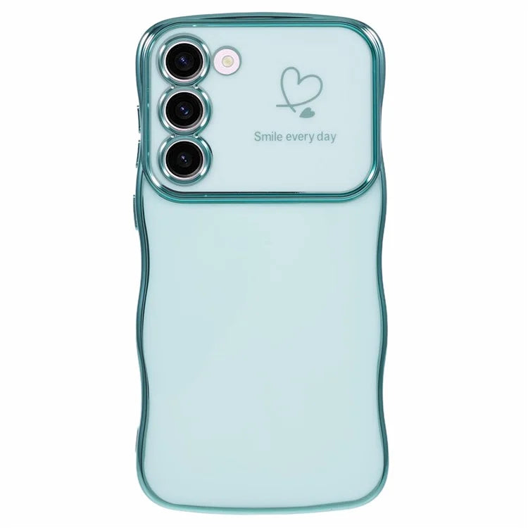 For Samsung Galaxy S23 Case Love Hearts TPU Phone Cover Curly Wave Frame Large Window