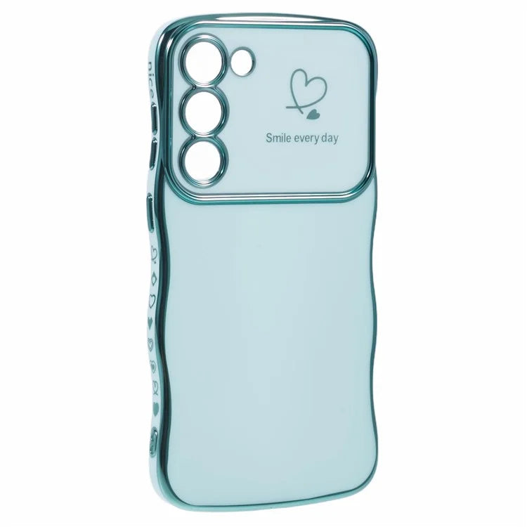 For Samsung Galaxy S23 Case Love Hearts TPU Phone Cover Curly Wave Frame Large Window